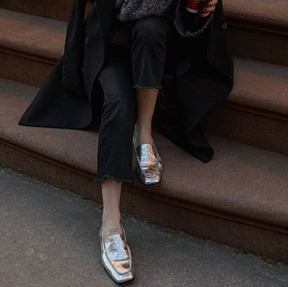 🤍🔹️DOLCE VITA🔹️ Leather Beny Dress Flats in silver for women - Picture 10 of 10